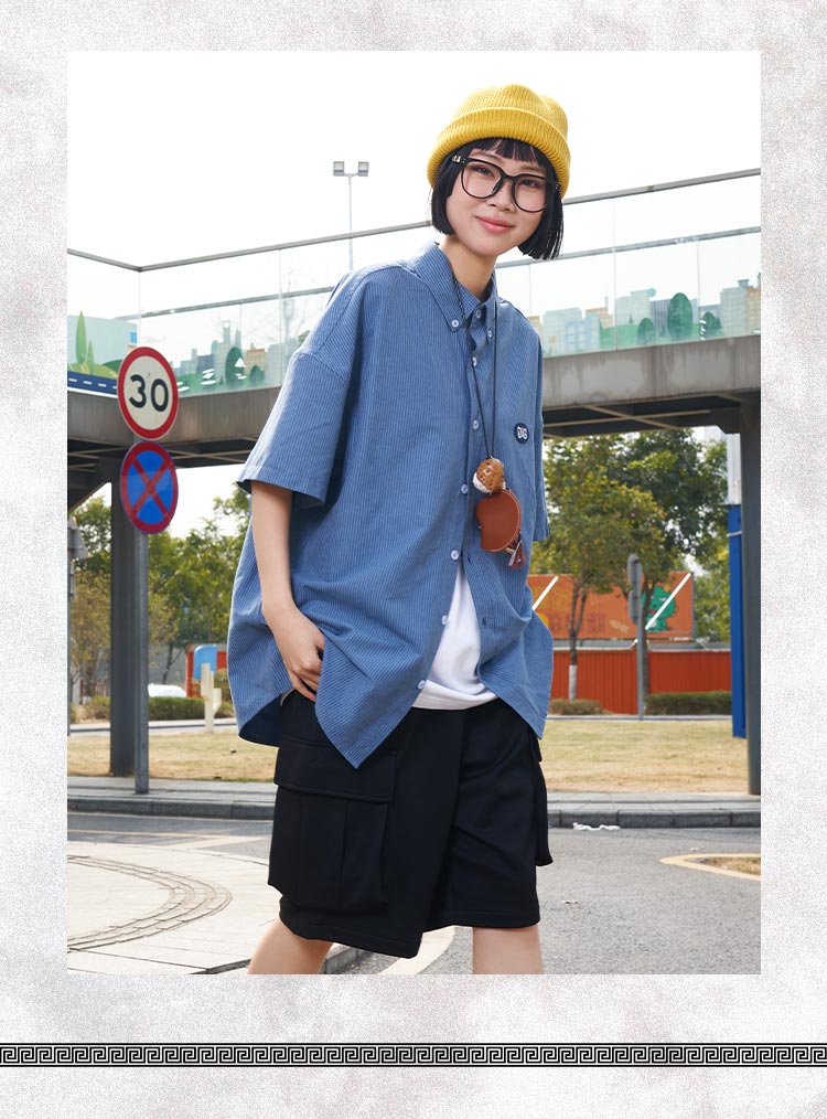 Striped Short Sleeved Shirt with