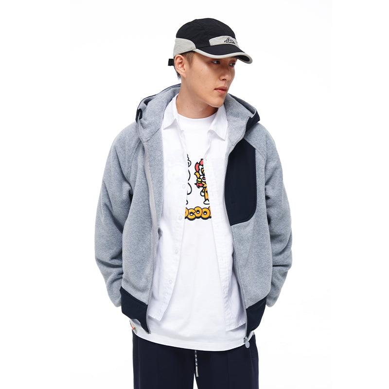 Polar fleece hooded jacket