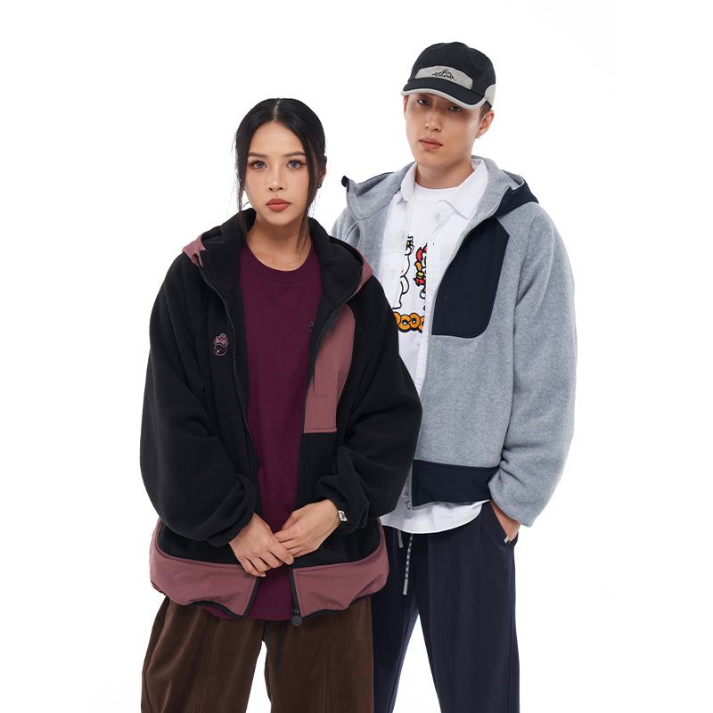 Polar fleece hooded jacket