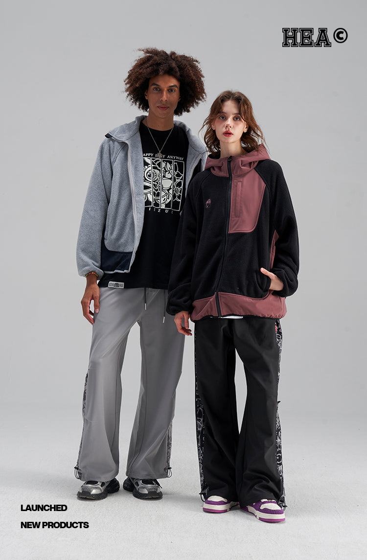 Polar fleece hooded jacket