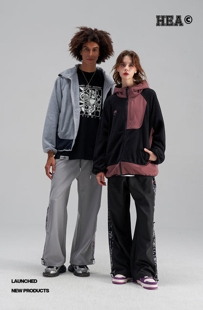 Polar fleece hooded jacket