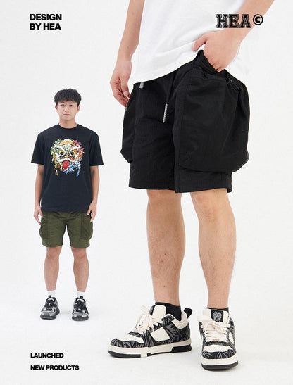 Embroidered functional workwear shorts