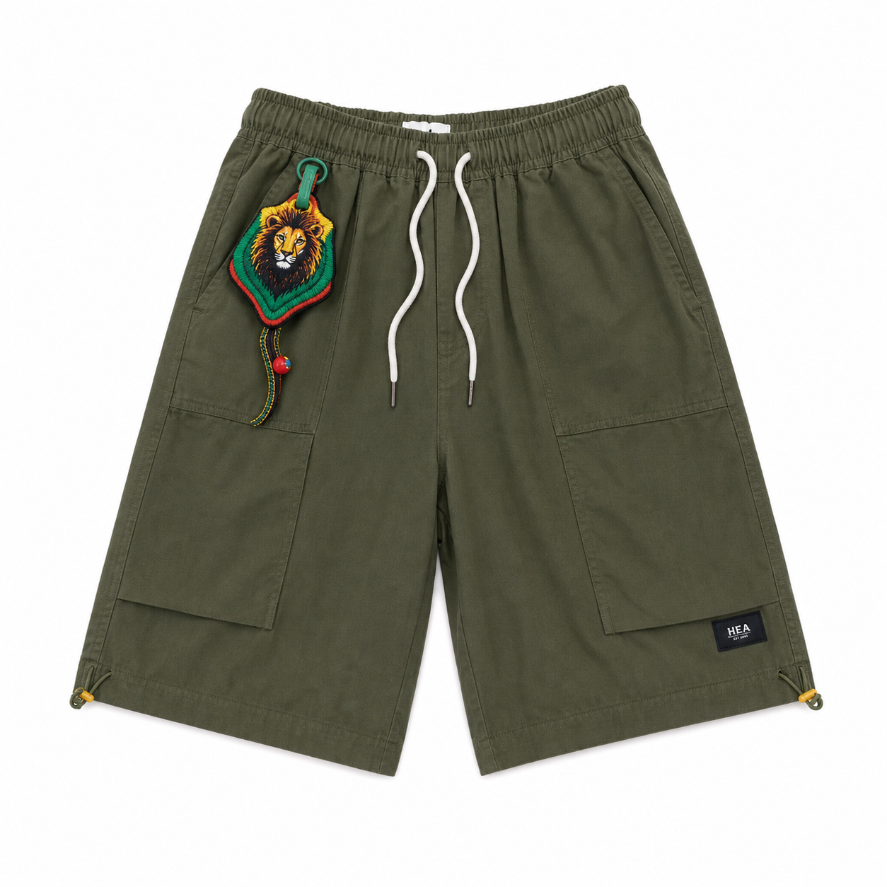 HEA Lion Head Embroidered Casual Shorts