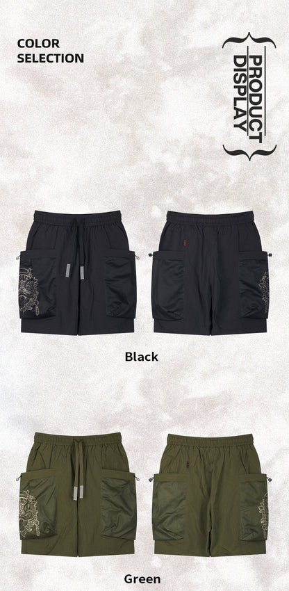 Embroidered functional workwear shorts