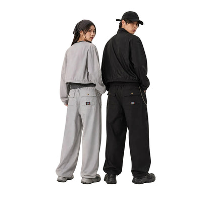 HEA Relaxed Woven Drawstring Pants – Straight Leg Streetwear Trousers