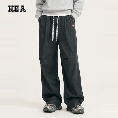 HEA Relaxed Drawstring Track Pants – Straight Leg Streetwear Pants