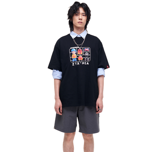 HEA Cartoon Grid Oversized Tee