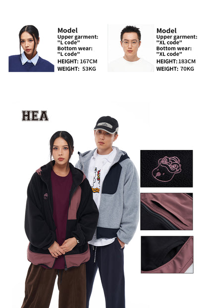 Polar fleece hooded jacket