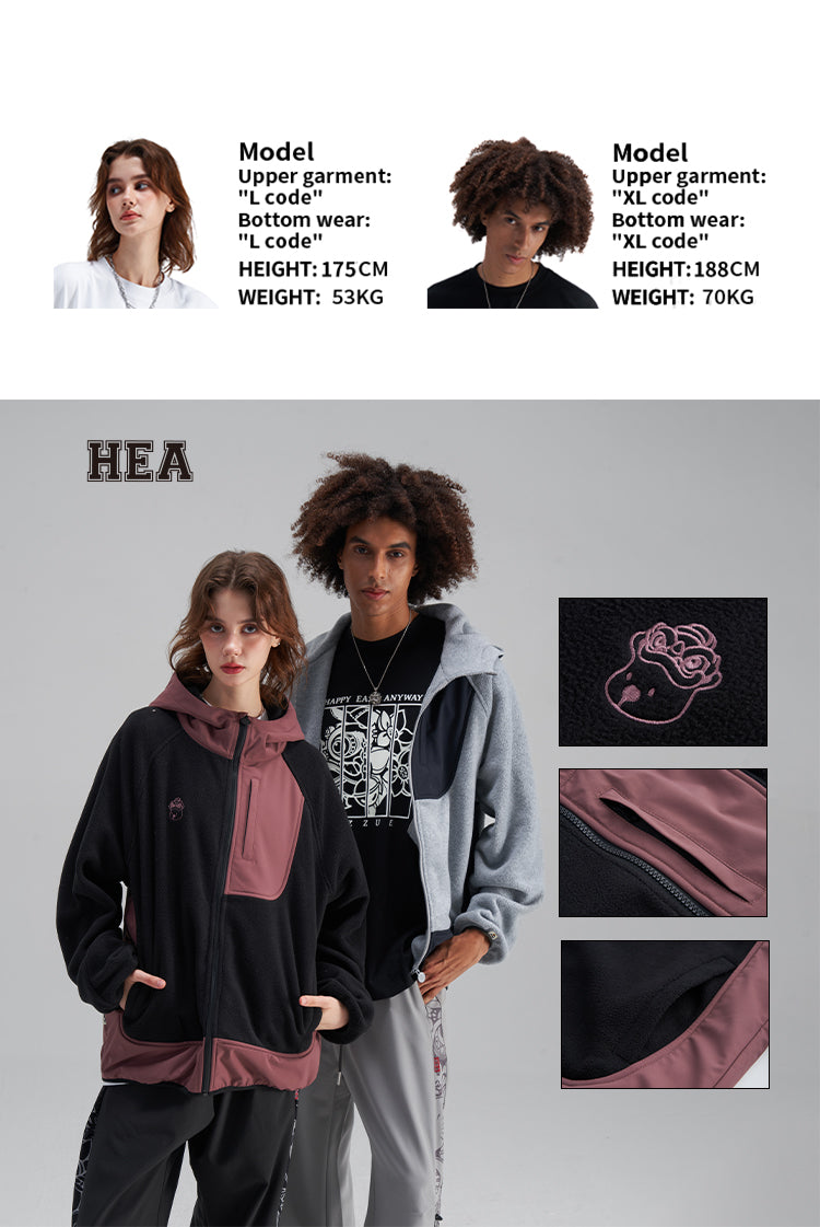 Polar fleece hooded jacket