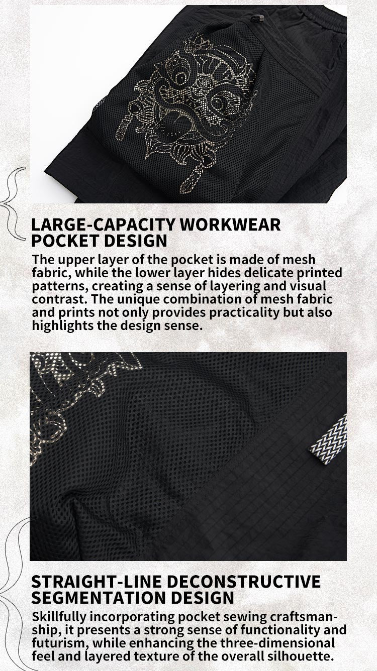 Embroidered functional workwear shorts