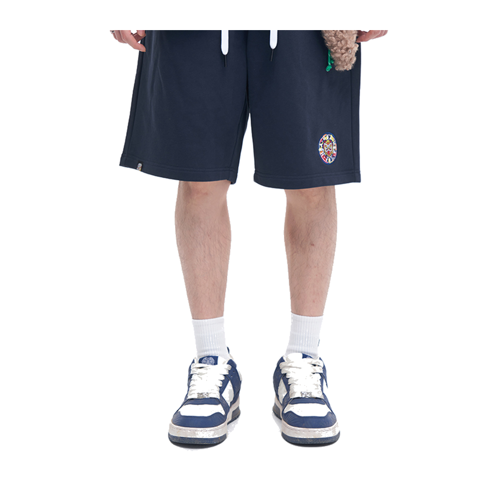 HEA Unisex Solid Color Casual Shorts, Elastic Waist Streetwear Shorts