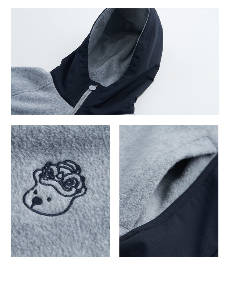 Polar fleece hooded jacket