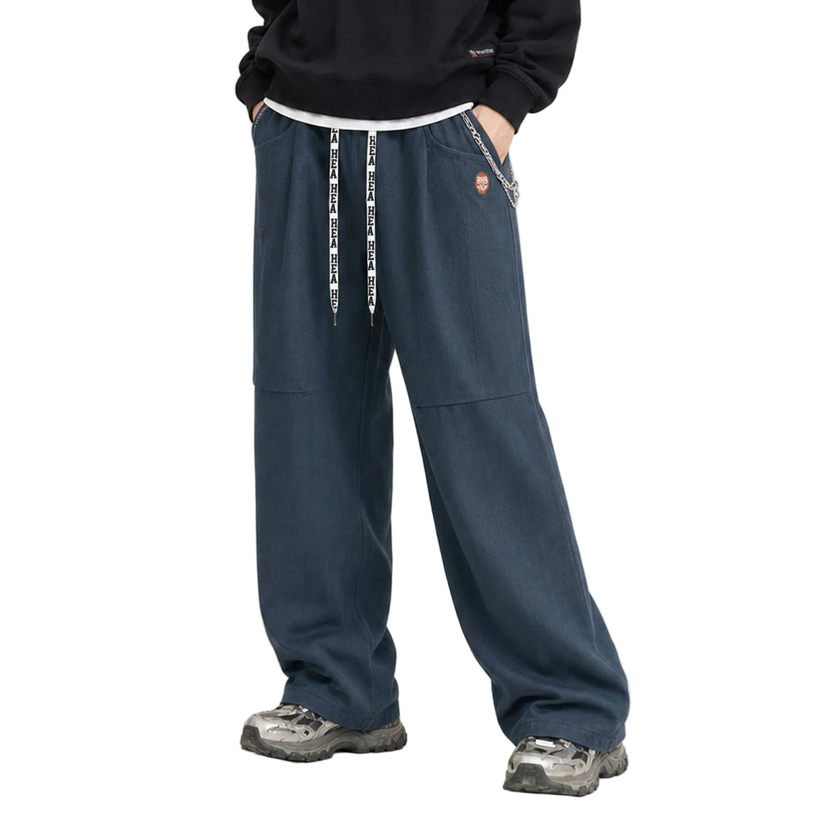 HEA Relaxed Drawstring Track Pants – Straight Leg Streetwear Pants