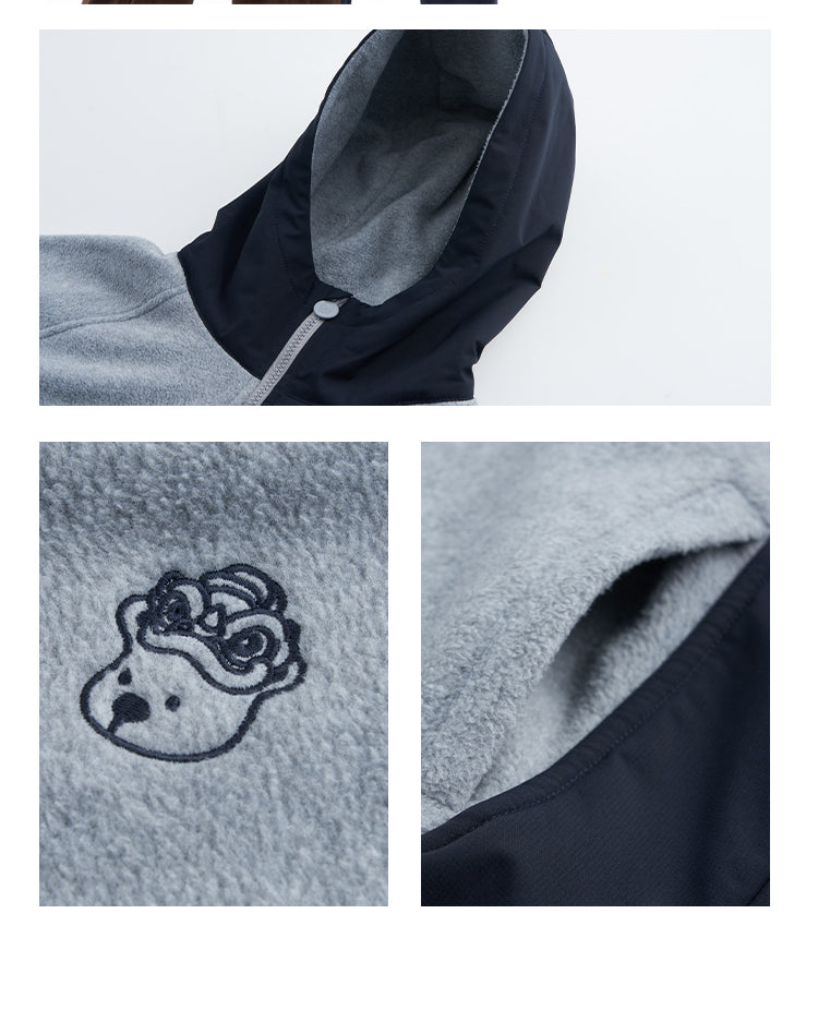 Polar fleece hooded jacket