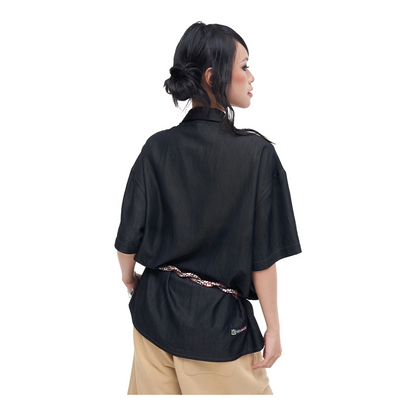 HEA Unisex Utility Button-Up Shirt, Short Sleeve Streetwear Work Shirt