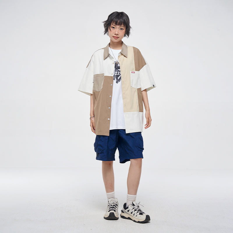 Splicing color shirt