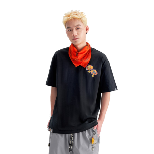 HEA Unisex Heavyweight Cotton Lion Graphic T-Shirt, Oversized Streetwear Short Sleeve Tee