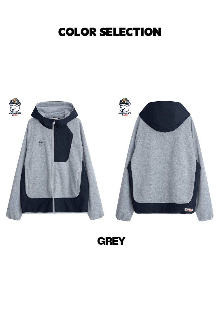 Polar fleece hooded jacket