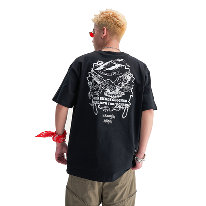 HEA Heavyweight Lion Graphic Tee | Unisex Oversized Streetwear Short Sleeve