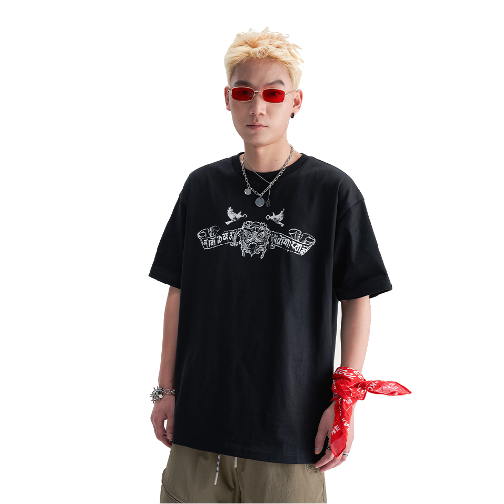 HEA Heavyweight Lion Graphic Tee | Unisex Oversized Streetwear Short Sleeve