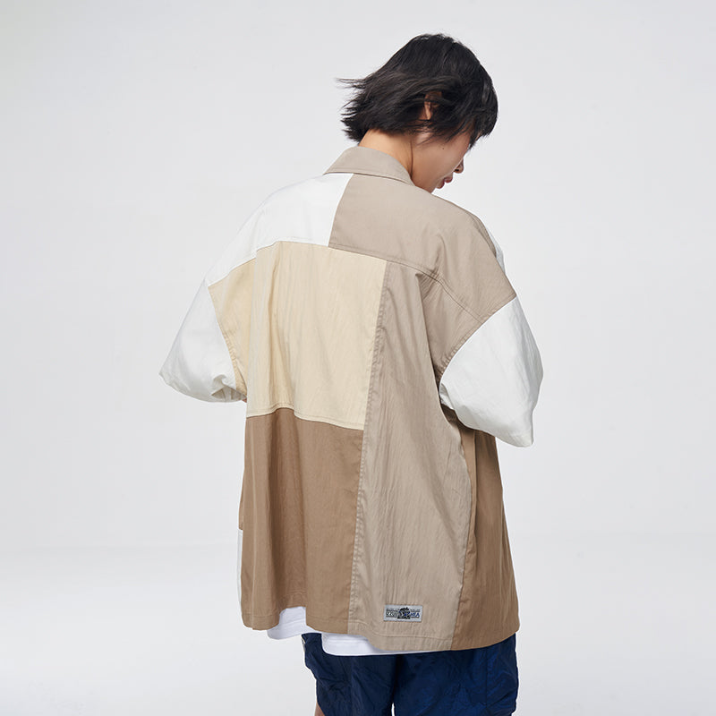 Splicing color shirt