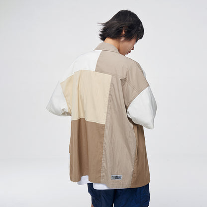 Splicing color shirt