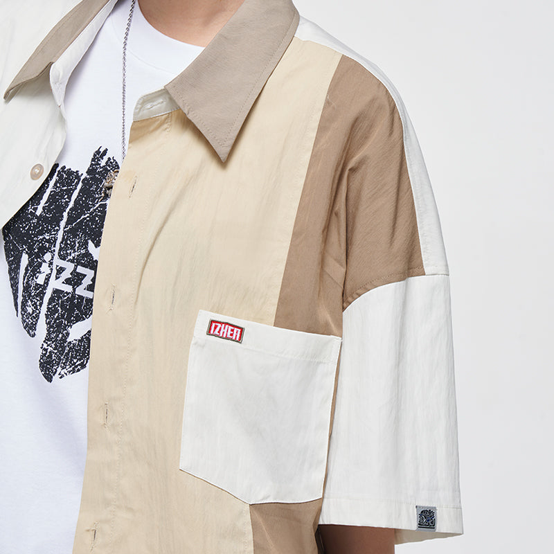 Splicing color shirt