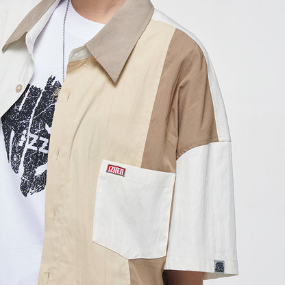 Splicing color shirt