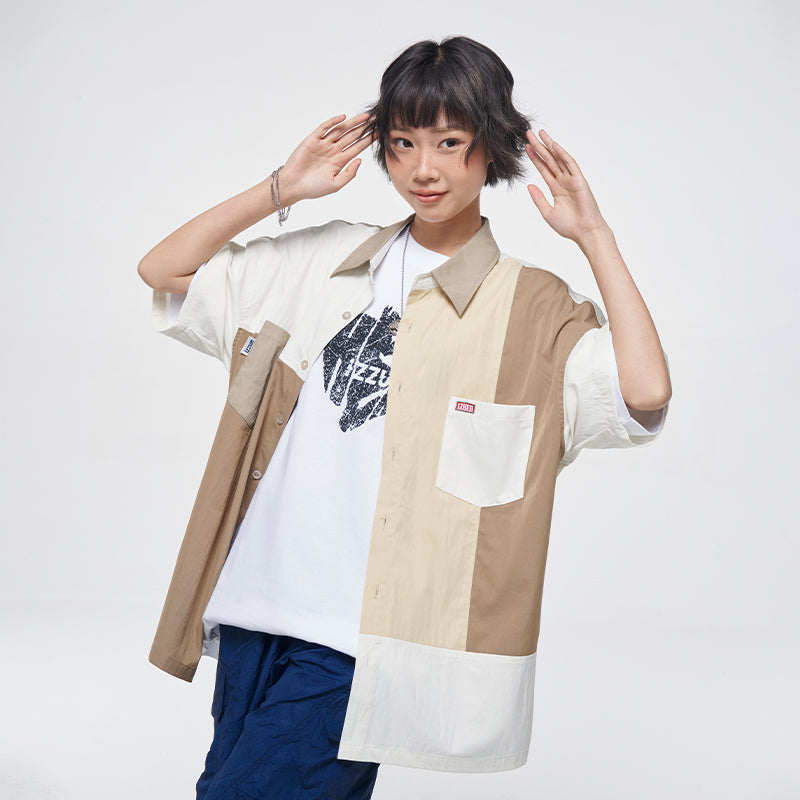 Splicing color shirt