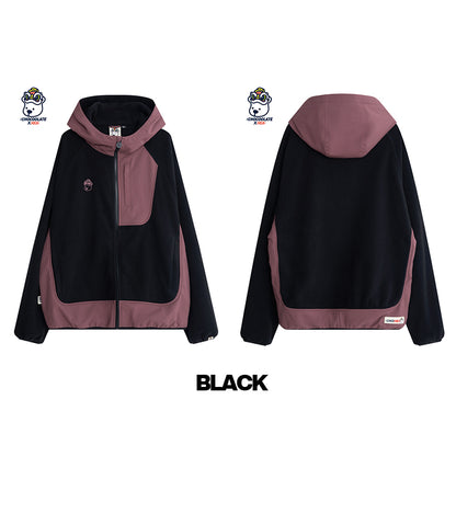 Polar fleece hooded jacket