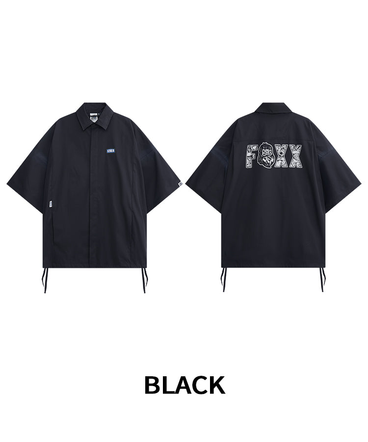 HEA Oversized Shirt with Unique Graphic Print Casual Streetwear Unisex Short Sleeve Shirt