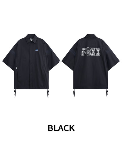 HEA Oversized Shirt with Unique Graphic Print Casual Streetwear Unisex Short Sleeve Shirt