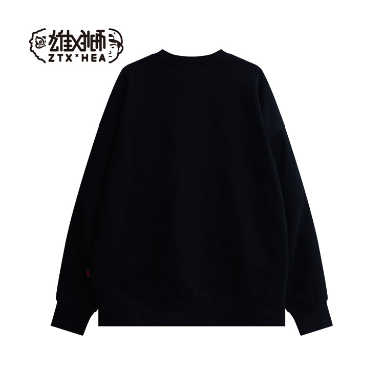 Printed round neck hoodie