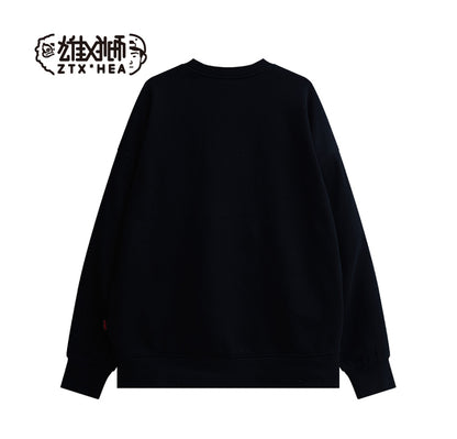 Printed round neck hoodie