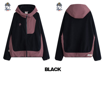 Polar fleece hooded jacket