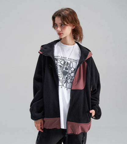 Polar fleece hooded jacket