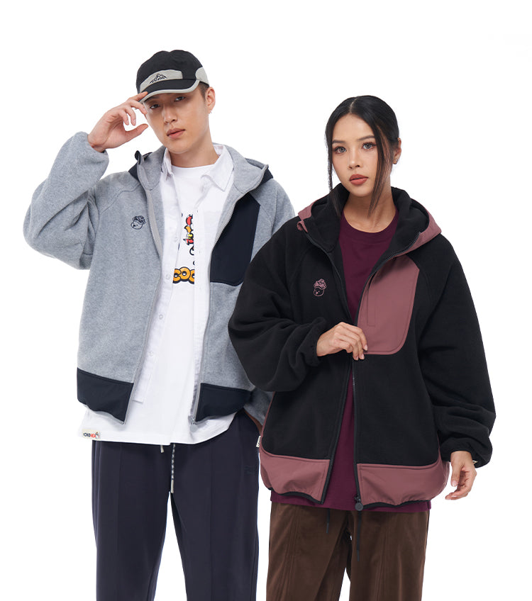 Polar fleece hooded jacket