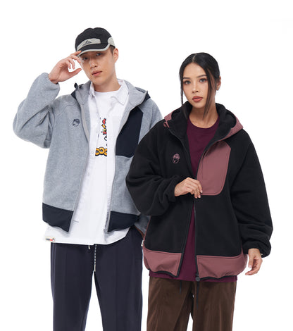 Polar fleece hooded jacket