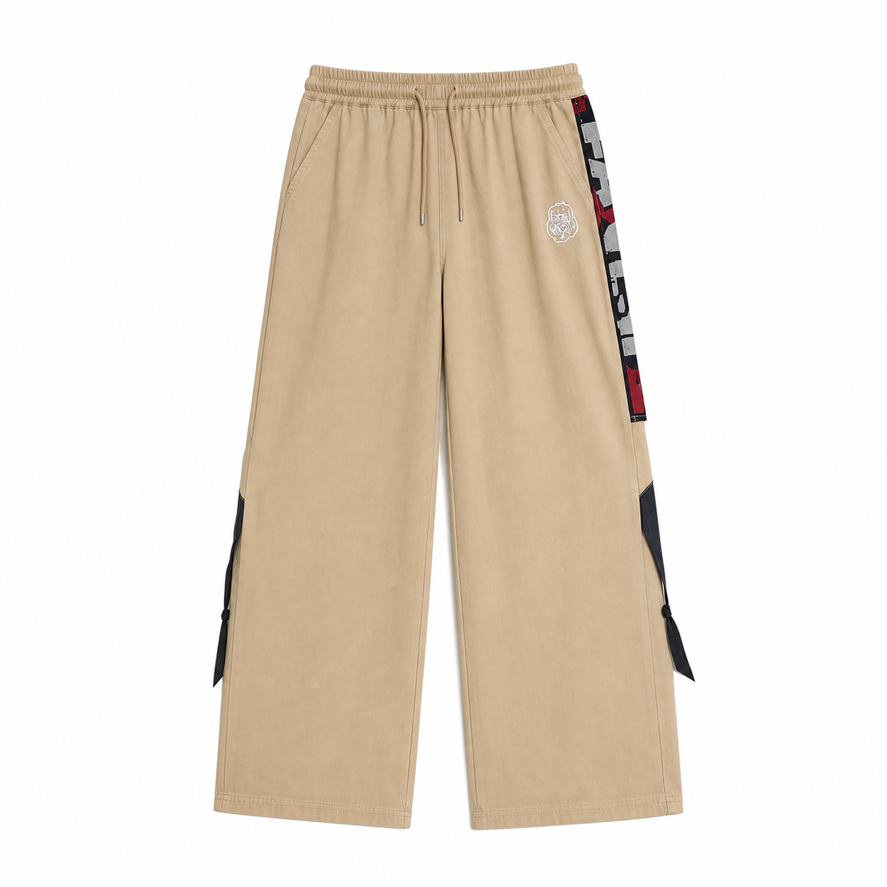 Embroidered Logo Woven Utility Casual Pants