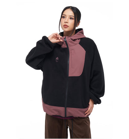 Polar fleece hooded jacket