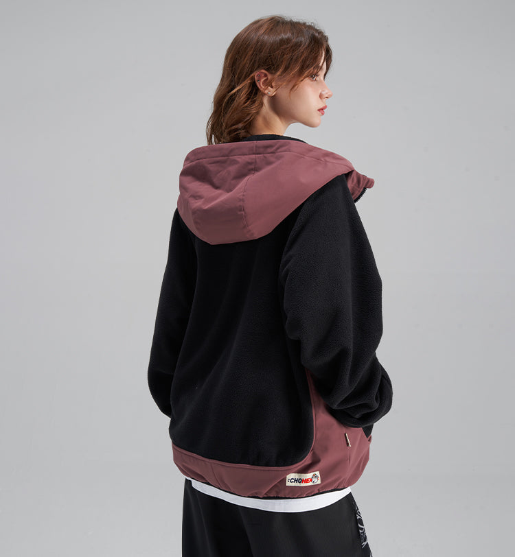 Polar fleece hooded jacket