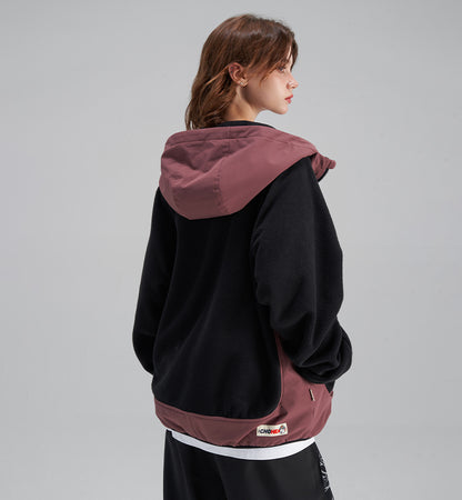 Polar fleece hooded jacket