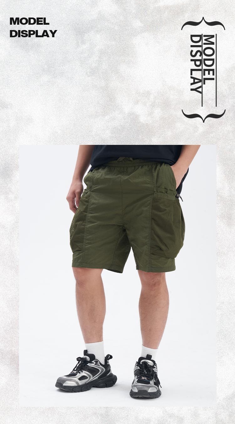 Embroidered functional workwear shorts