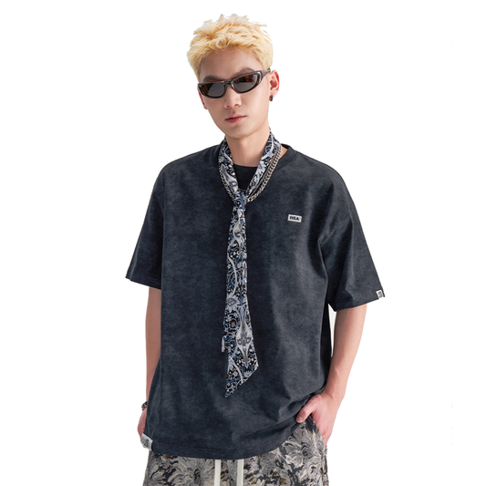 Distressed Gothic Back Print Heavyweight Oversized Streetwear Tee