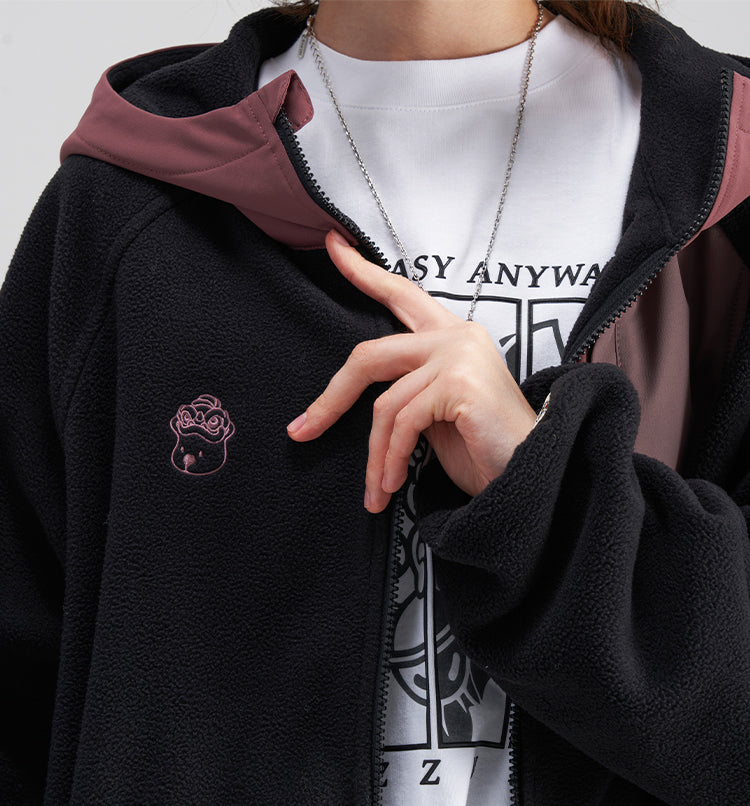 Polar fleece hooded jacket