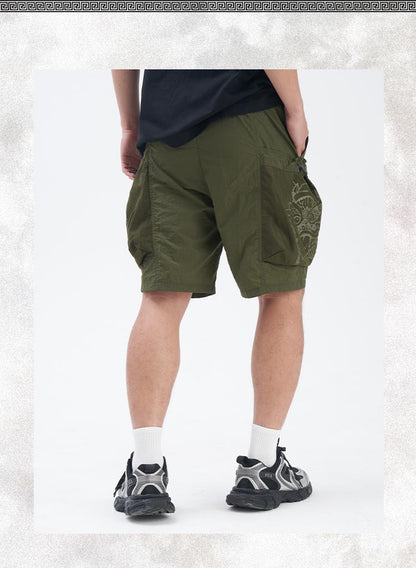 Embroidered functional workwear shorts