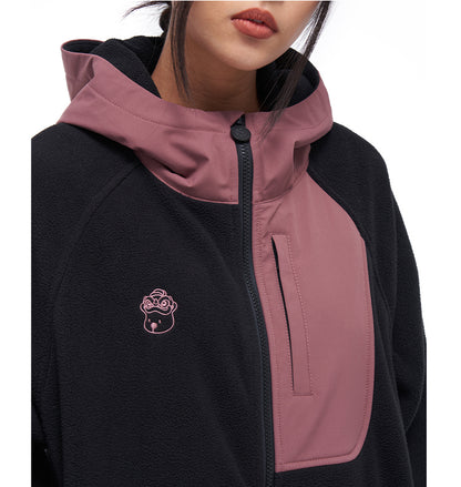 Polar fleece hooded jacket