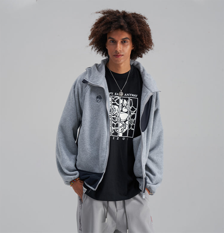 Polar fleece hooded jacket