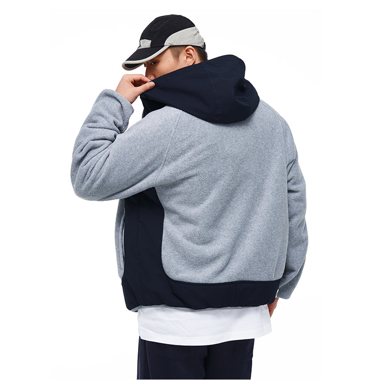 Polar fleece hooded jacket
