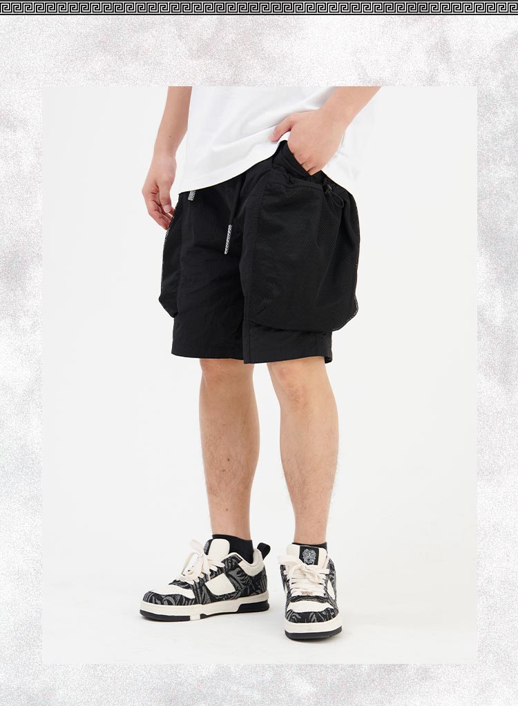 Embroidered functional workwear shorts
